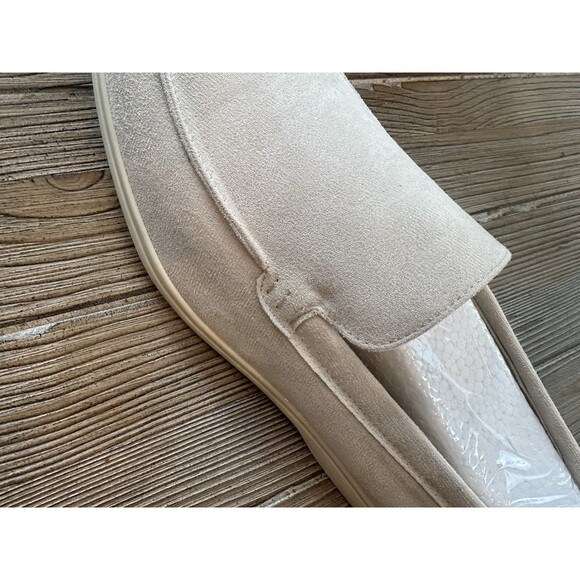 Old Money Men’s Suede Slip On Loafers With Bag Beige Size 13/46 - Picture 5 of 7